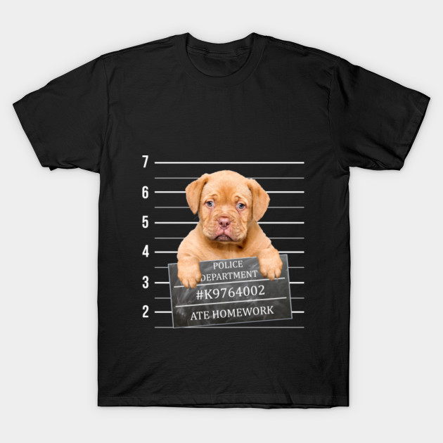Cute Puppy Dog Mug Shot Graphic. Puppy Ate Homework.